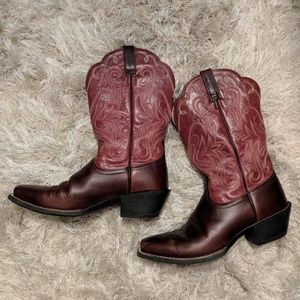 Genuine Pink Leather Cowboy Boots